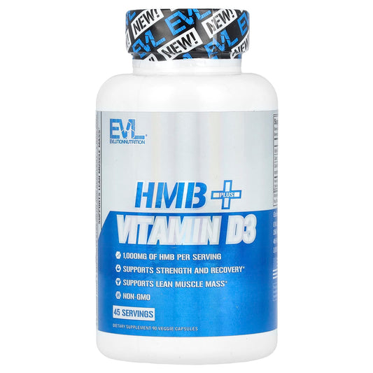 HMB + Vitamin D3 Supplement for Strength and Recovery - 90 Veggie Capsules - Image 1