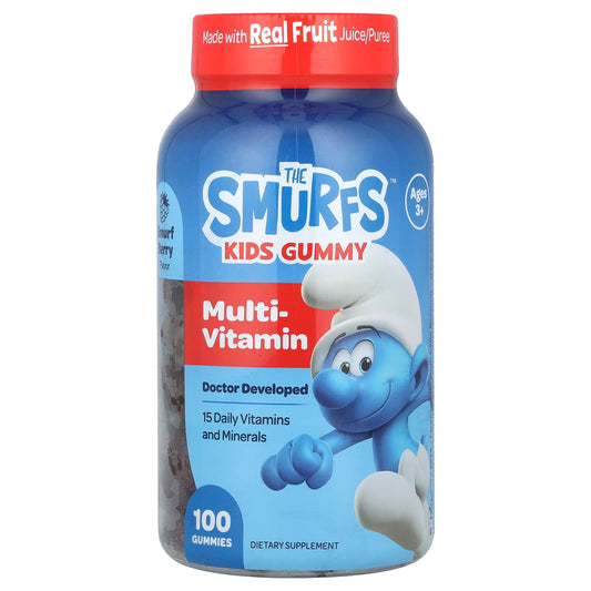 The Smurfs, Kids Gummy, Multi-Vitamin, Ages 3+, Smurf Berry, 100 Gummies - Image 1