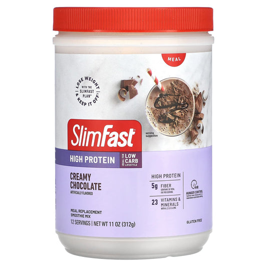 SlimFast, High Protein, Meal Replacement Smoothie Mix, Creamy Chocolate, 11 oz (312 g) - Image 1