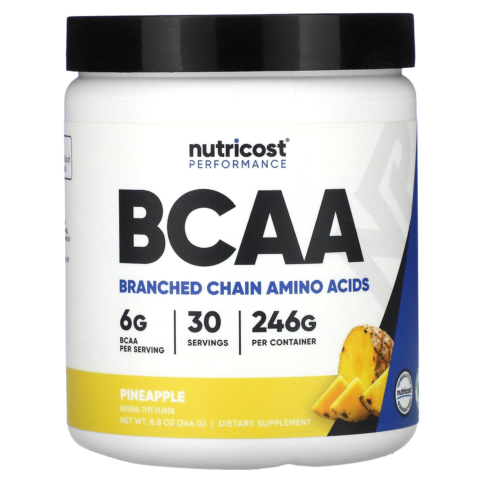 Nutricost, Performance, BCAA, Pineapple, 8.8 oz (246 g) - Image 1