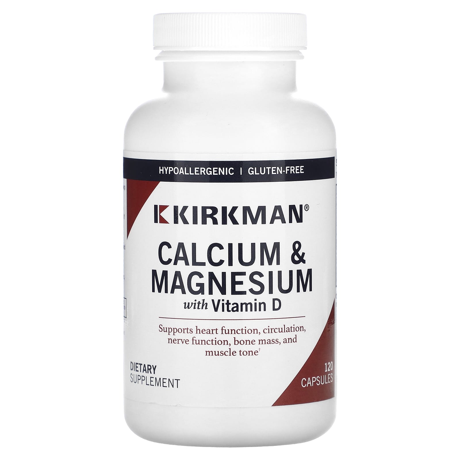 Kirkman Labs, Calcium & Magnesium with Vitamin D, 120 Capsules - Image 1