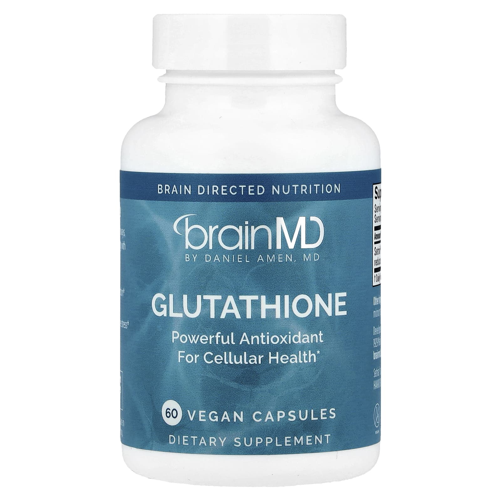 Boost Brain Health with BrainMD Glutathione Supplements 250mg, 60 Vegan Capsules - Image 1