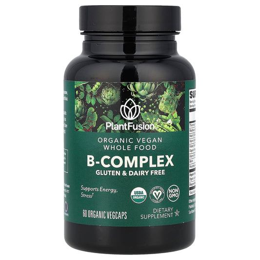 PlantFusion, Organic Vegan B-Complex, 60 Organic VegCaps - Image 1