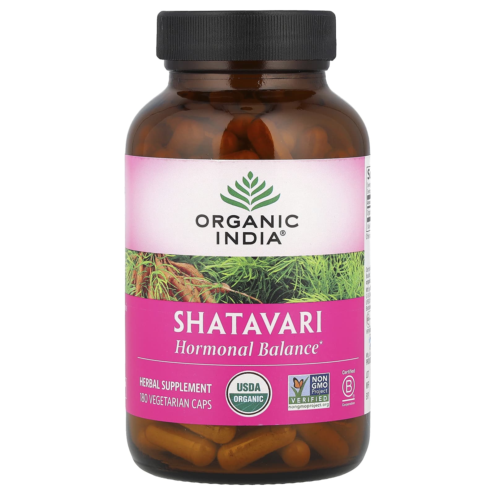 Organic India, Shatavari, 180 Vegetarian Caps (400 mg per Capsule) - Image 1