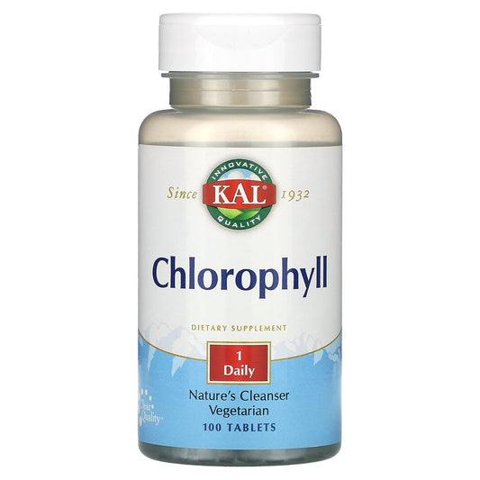 KAL Chlorophyll Supplements - 100 Tablets, 20mg, Daily Nature's Cleanser - Image 1