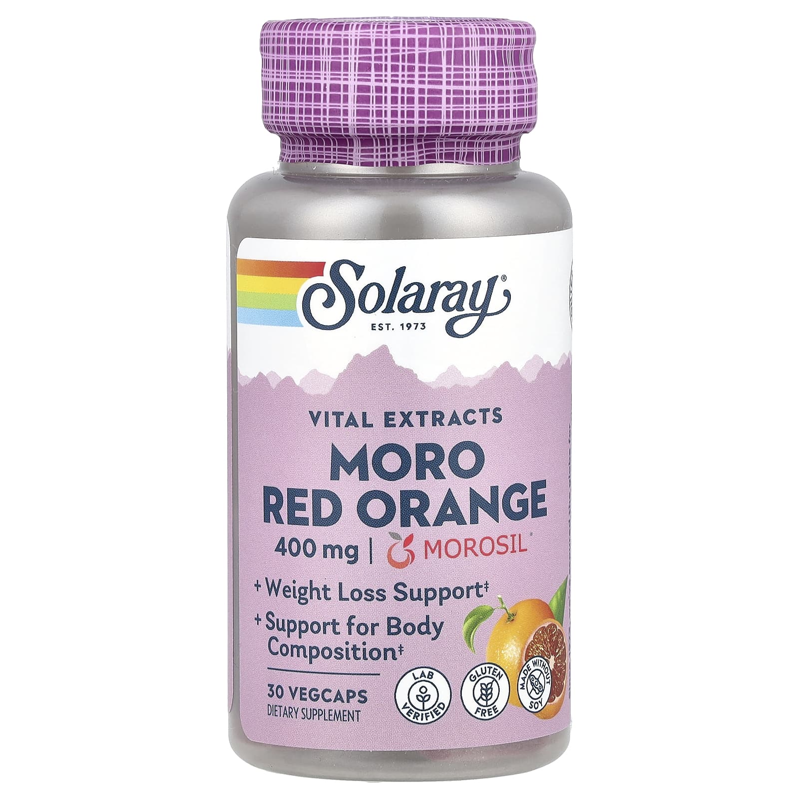 Solaray, Vital Extracts, Moro Red Orange , 400 mg , 30 VegCaps - Image 1