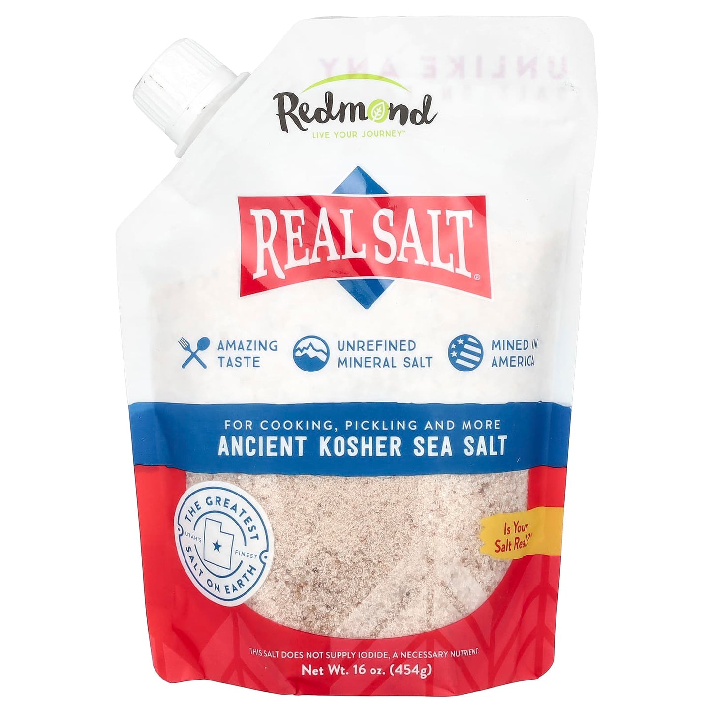 Redmond Trading Company, Real Salt®, Ancient Kosher Sea Salt, 16 oz (454 g) - Image 1
