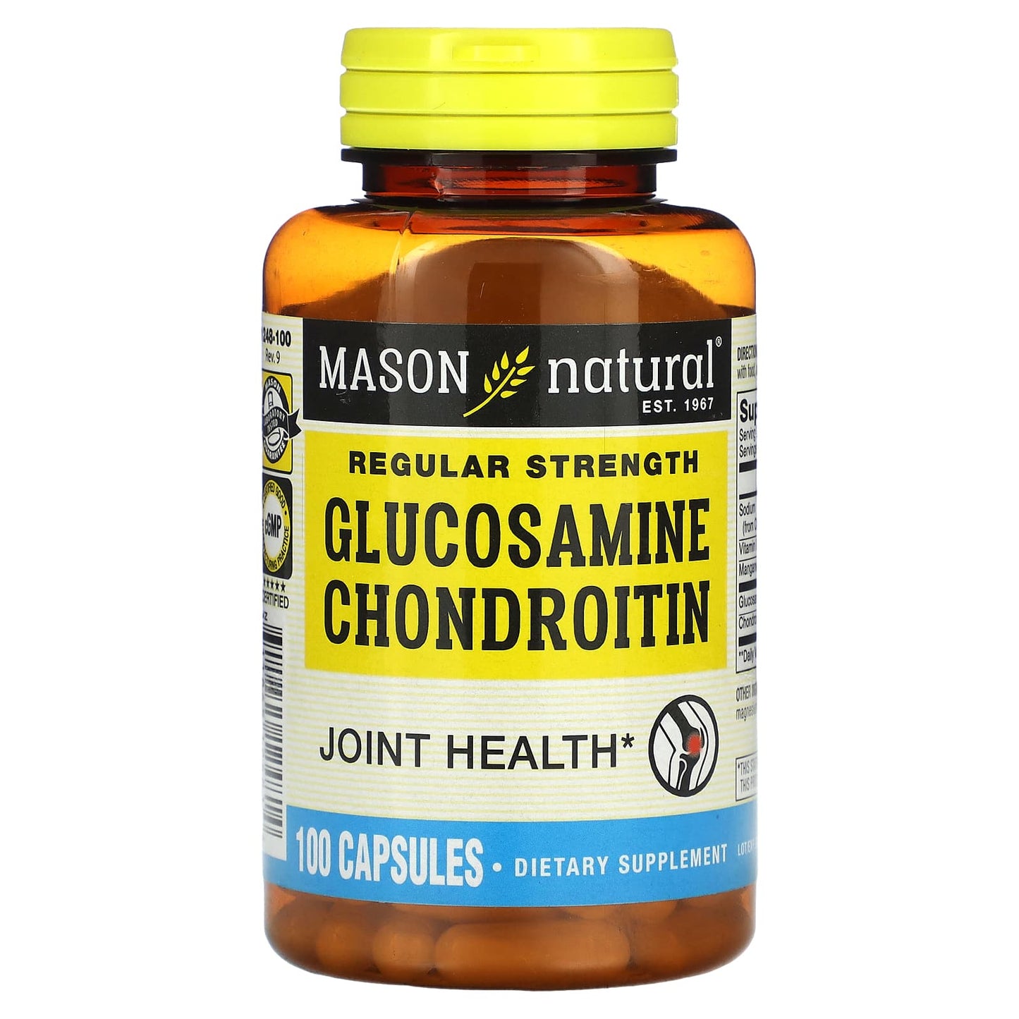 Mason Natural, Glucosamine Chondroitin, Regular Strength, 100 Capsules - Image 1