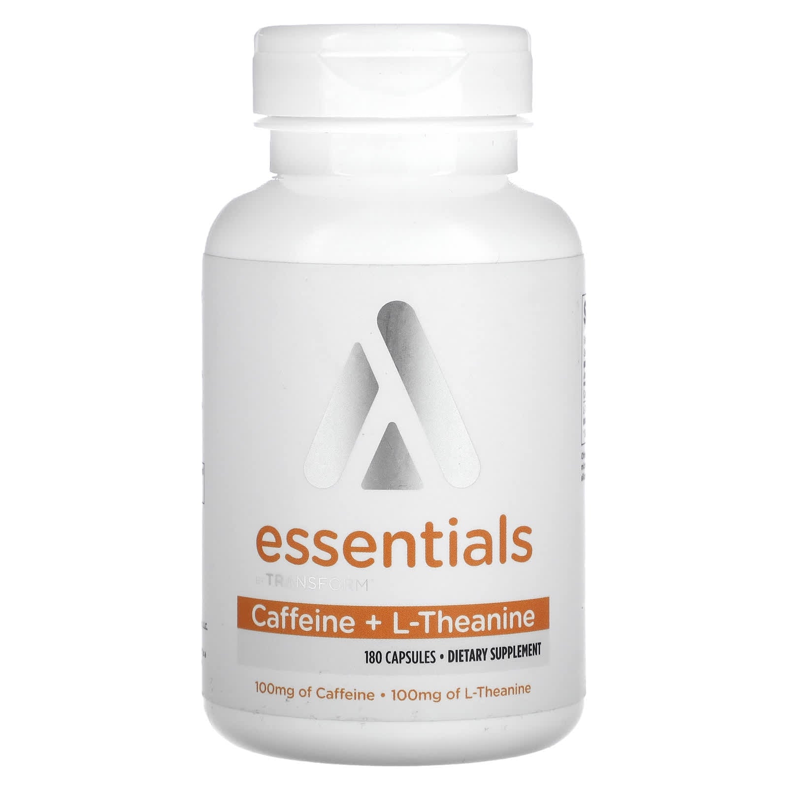 TransformHQ, Essentials, Caffeine + L-Theanine, 180 Capsules - Image 1