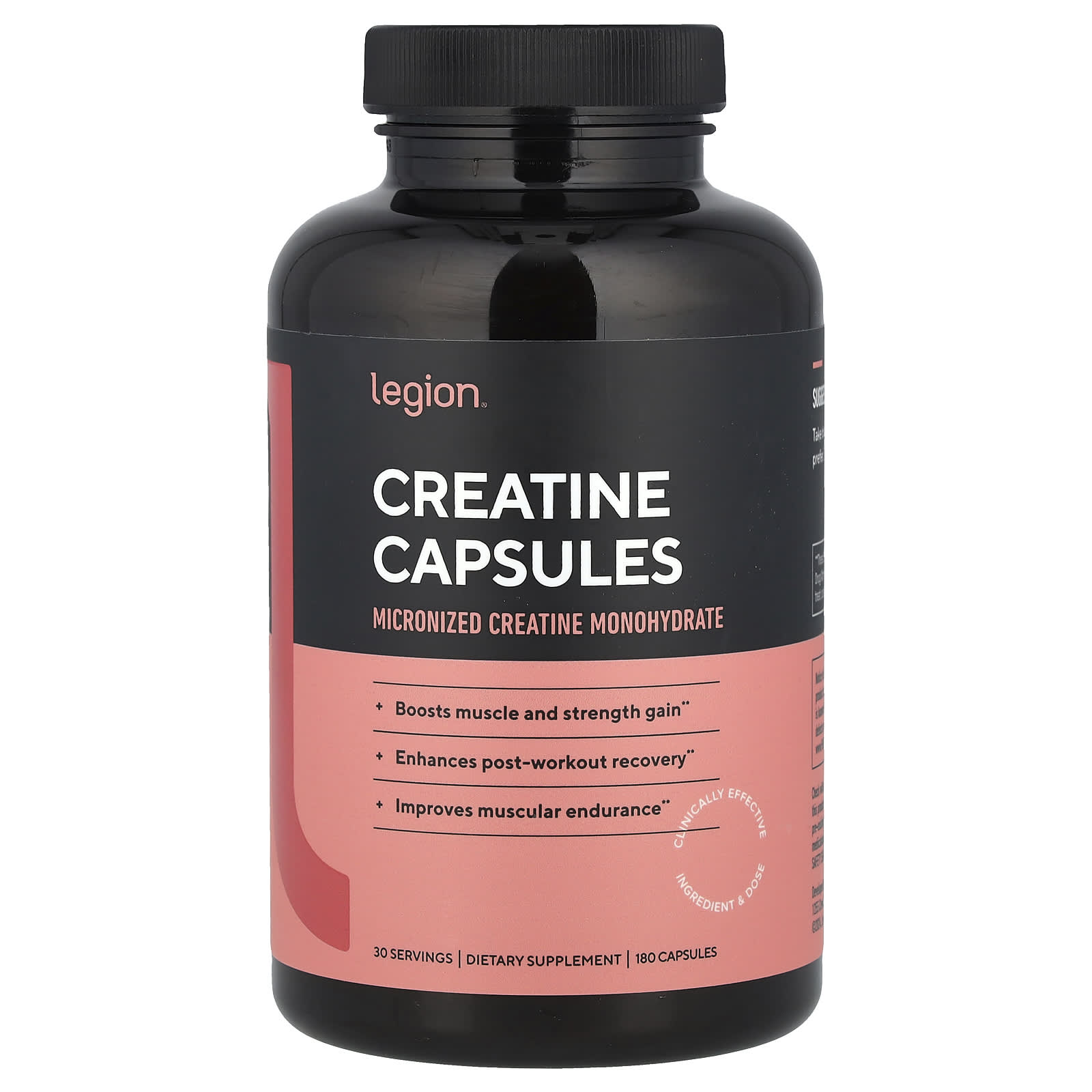 Legion Athletics, Creatine, 180 Capsules (833 mg per Capsule) - Image 1