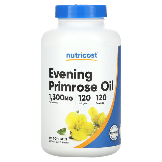 Nutricost, Evening Primrose Oil, 1,300 mg, 120 Softgels - Image 1