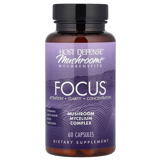 Host Defense Focus: Boost Concentration & Clarity with Vegan Mushroom Supplement - Image 1