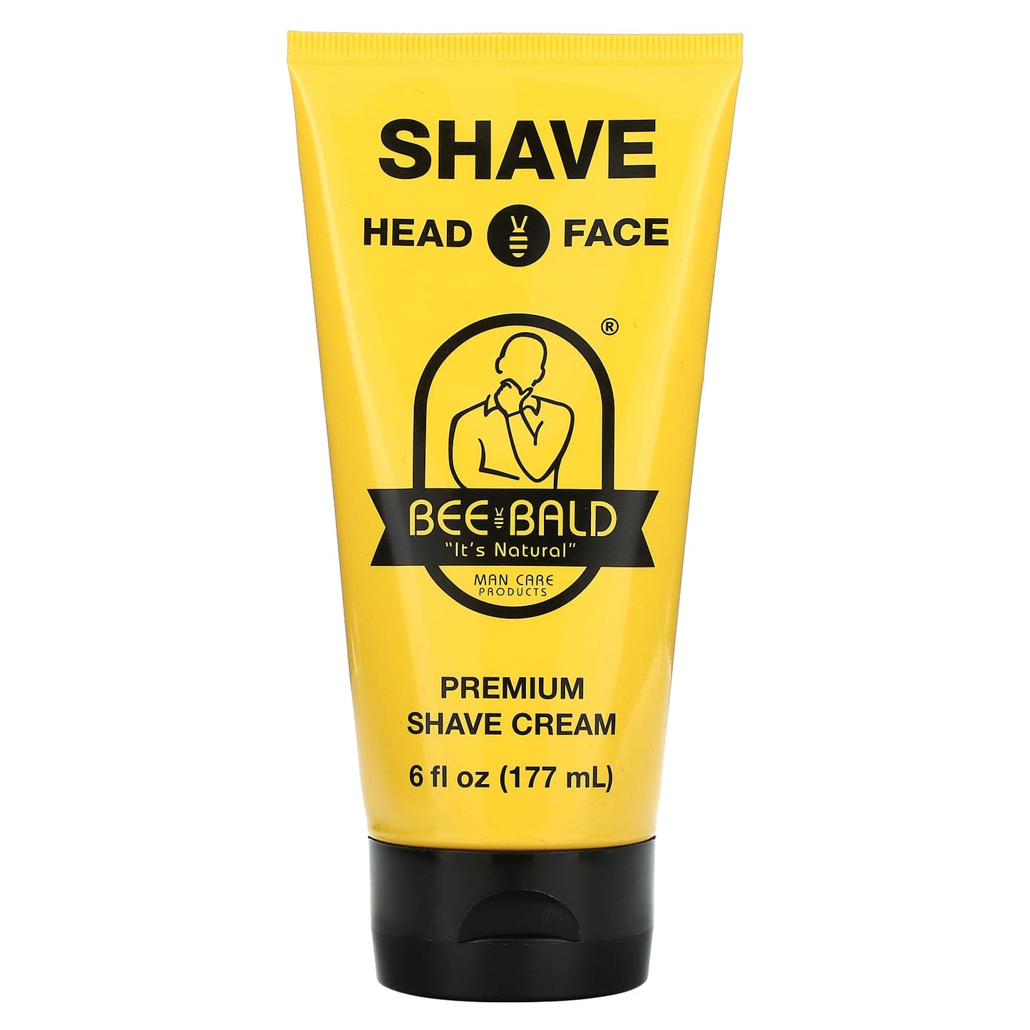 Shave Smoothly with Bee Bald Premium Shave Cream, 6 fl oz - Image 1