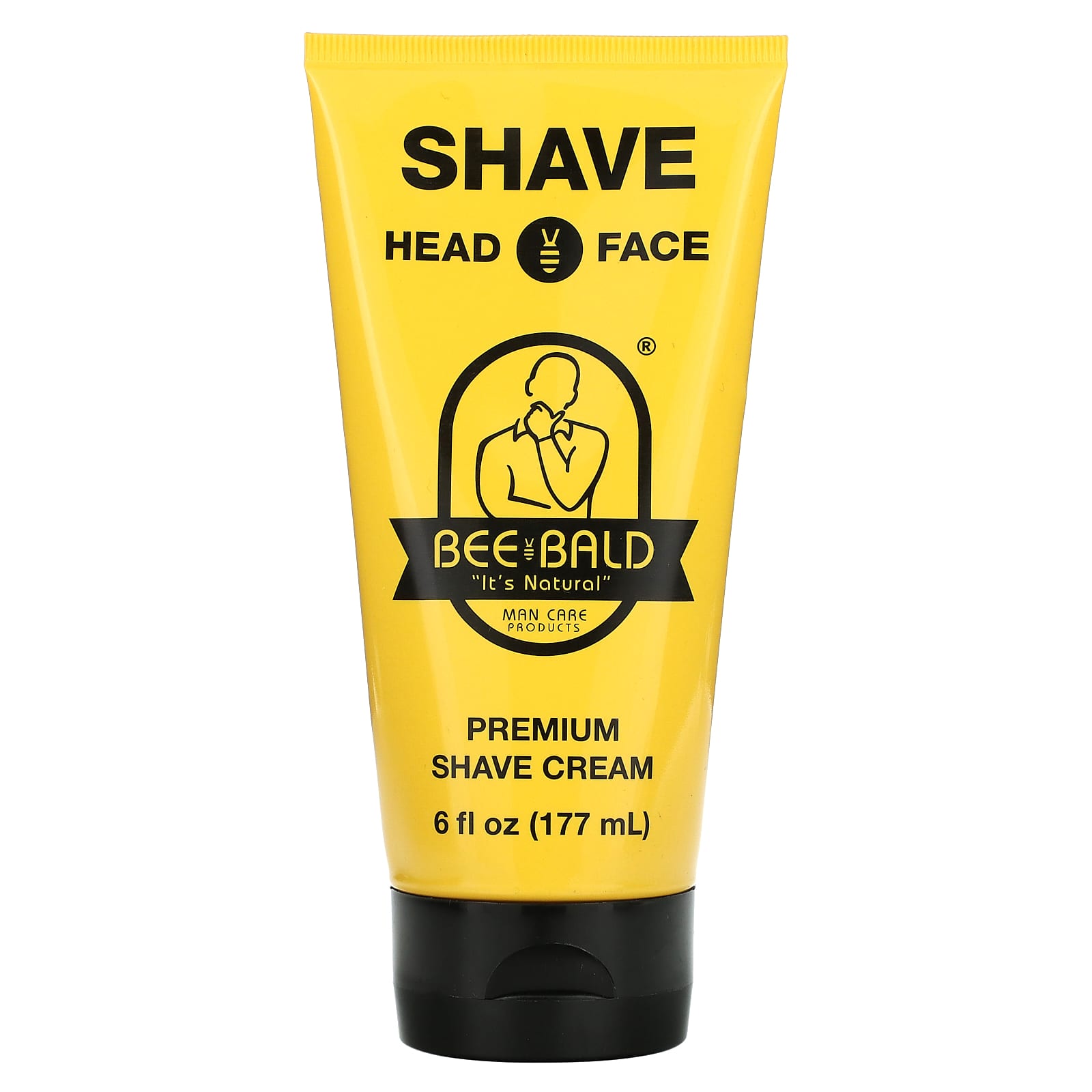 Shave Smoothly with Bee Bald Premium Shave Cream, 6 fl oz - Image 1