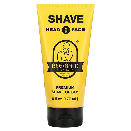 Shave Smoothly with Bee Bald Premium Shave Cream, 6 fl oz - Image 1