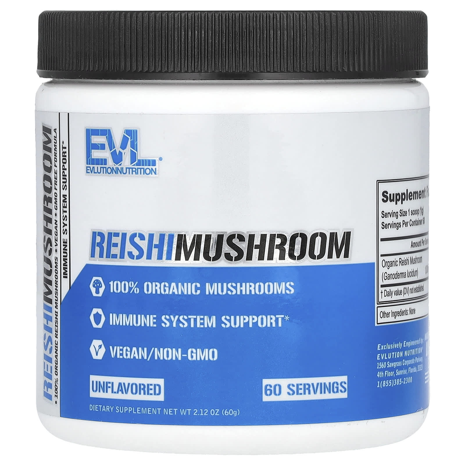 Boost Immunity with 100% Organic Reishi Mushroom Powder by EVLution Nutrition - Image 1