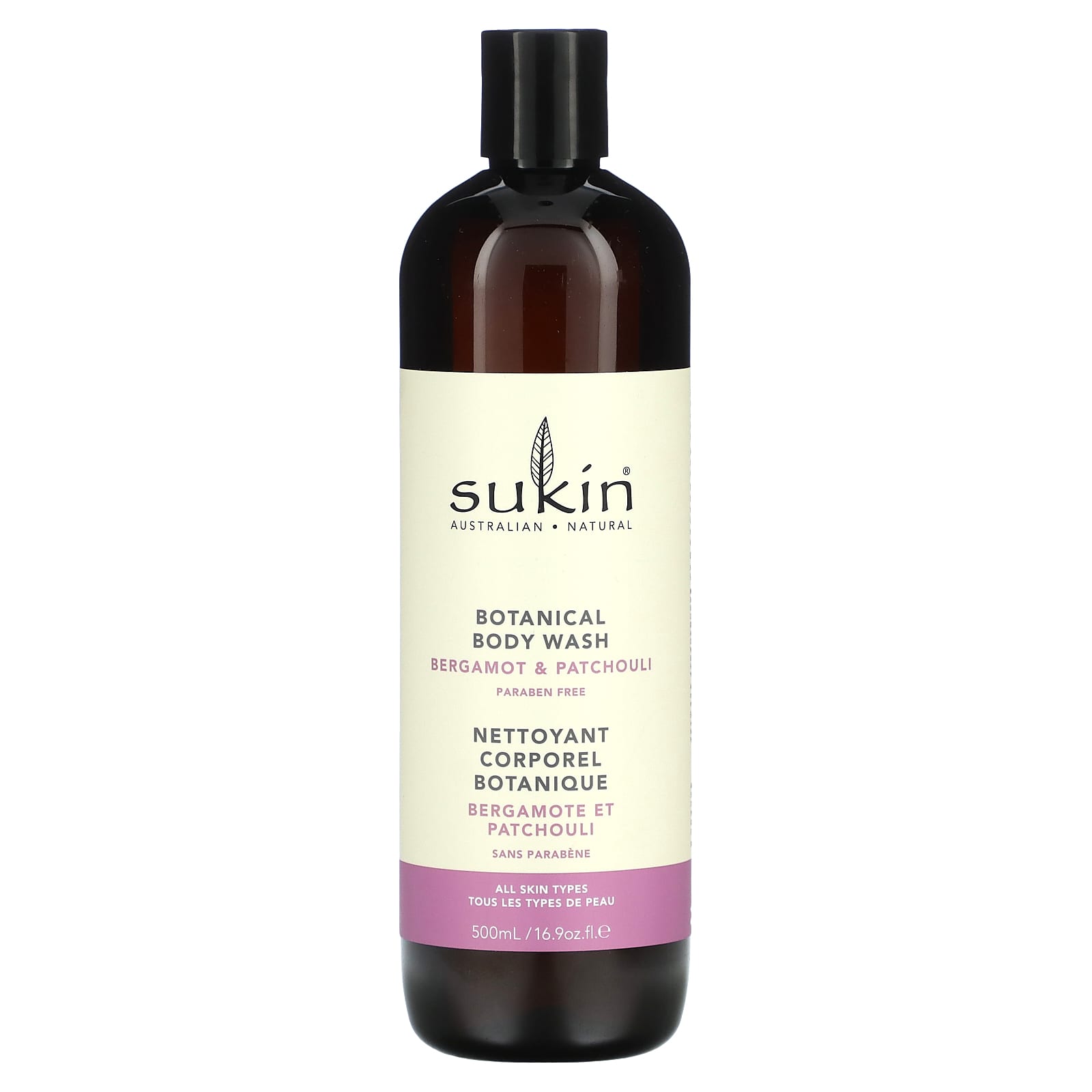 Sukin, Botanical Body Wash, Bergamot & Patchouli, 16. 9 oz (500 ml) - Image 1