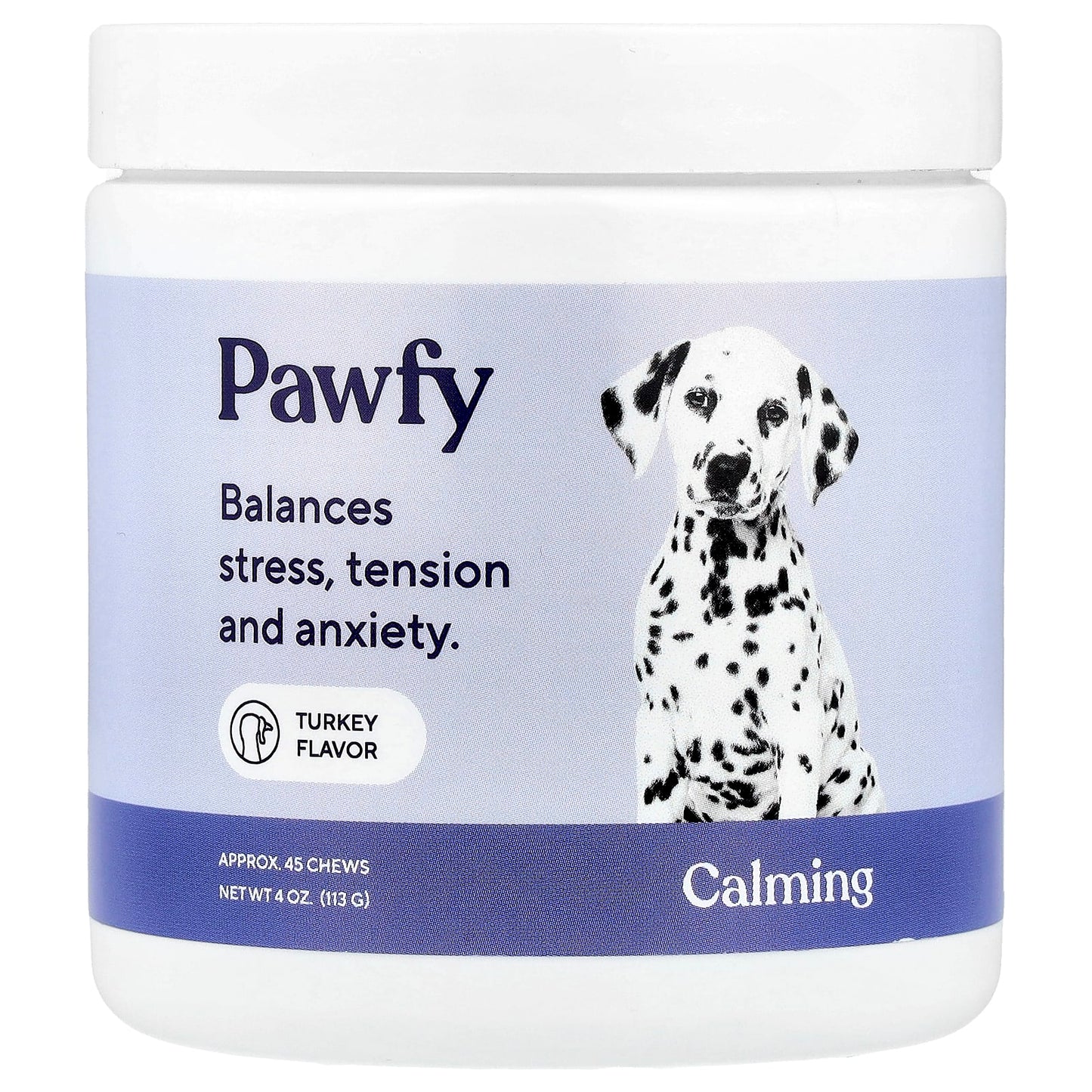 Pawfy, Calming, For Dogs, 6 Months+, Turkey, Approx. 45 Chews, 4 oz (113 g) - Image 1