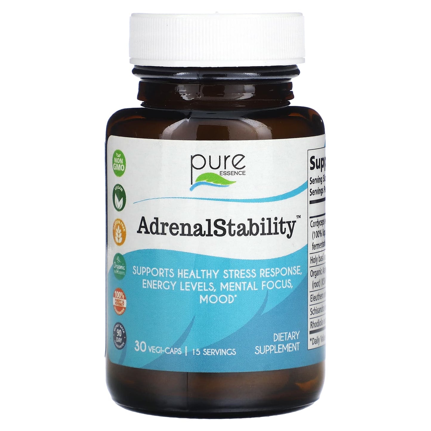 Pure Essence, Adrenal Stability , 30 Vegi-Caps - Image 1