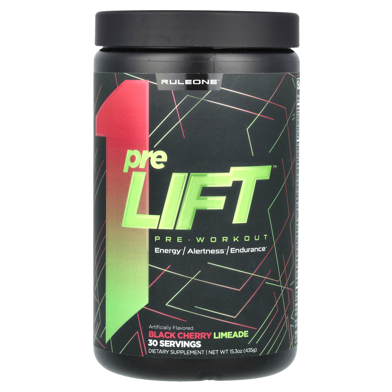 Rule One Proteins, preLIFT, Pre-Workout, Black Cherry Limeade, 15.3 oz (435 g) - Image 1