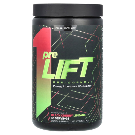 Rule One Proteins, preLIFT, Pre-Workout, Black Cherry Limeade, 15.3 oz (435 g) - Image 1