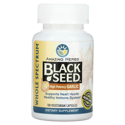 Support Heart Health with Amazing Herbs Black Seed Capsules, 100% Vegan & Gluten Free - Image 1