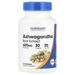 Ashwagandha Root Extract 600mg, 30 Capsules by Nutricost