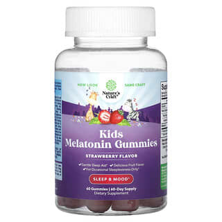Nature's Craft Kids Melatonin Gummies, 1mg, Strawberry, 60 Count