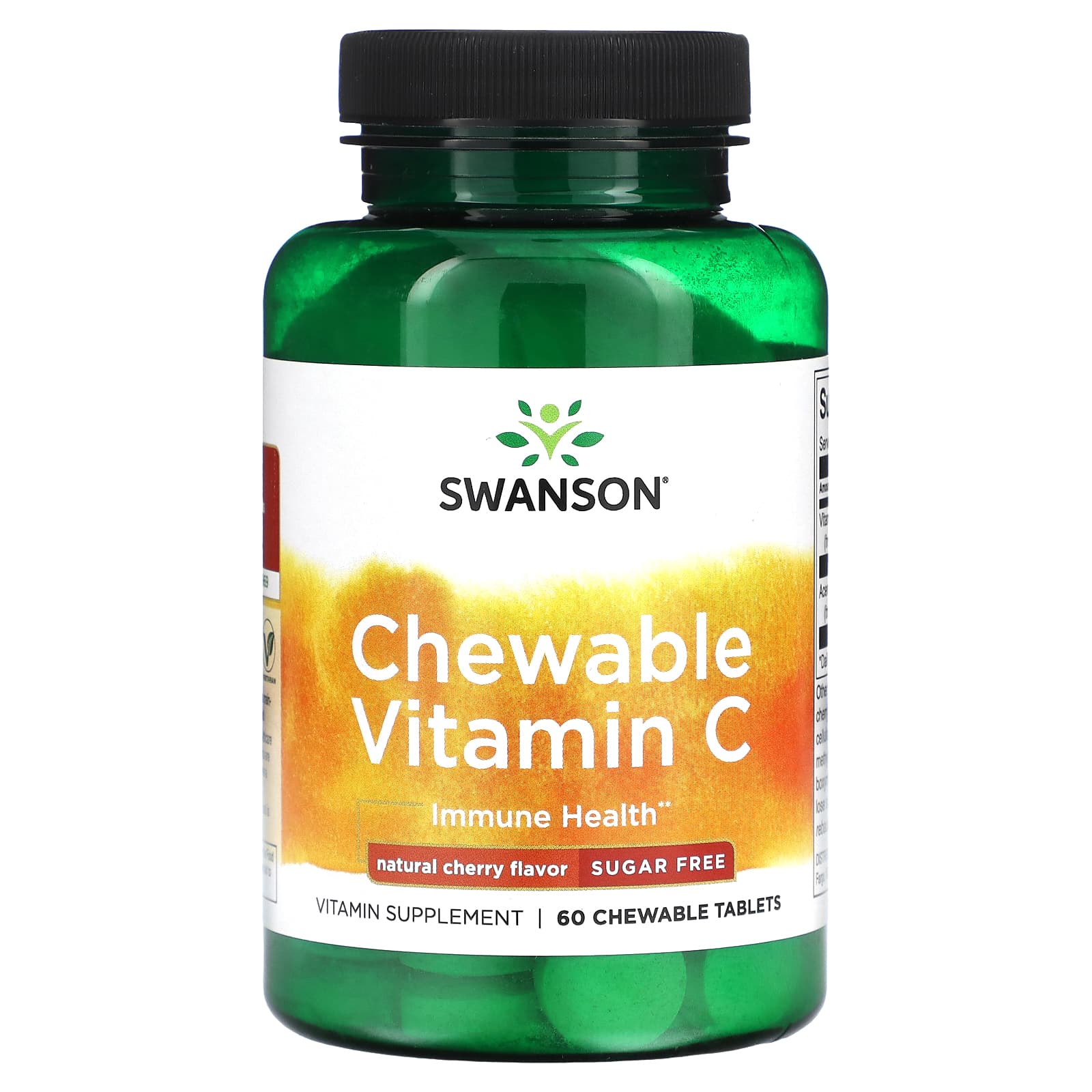 Swanson, Chewable Vitamin C, Sugar Free, Natural Cherry, 60 Chewable Tablets - Image 1