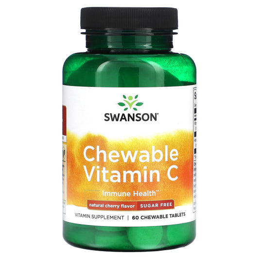 Swanson, Chewable Vitamin C, Sugar Free, Natural Cherry, 60 Chewable Tablets - Image 1