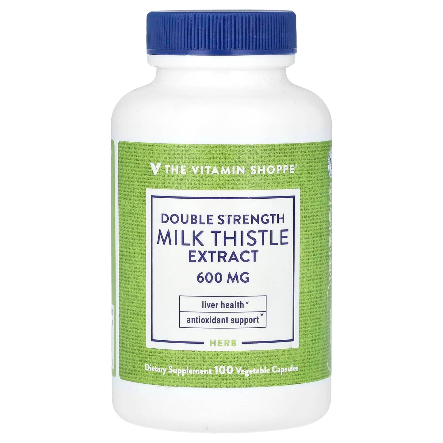 The Vitamin Shoppe, Double Strength Milk Thistle Extract, 600 mg, 100 Vegetable Capsules