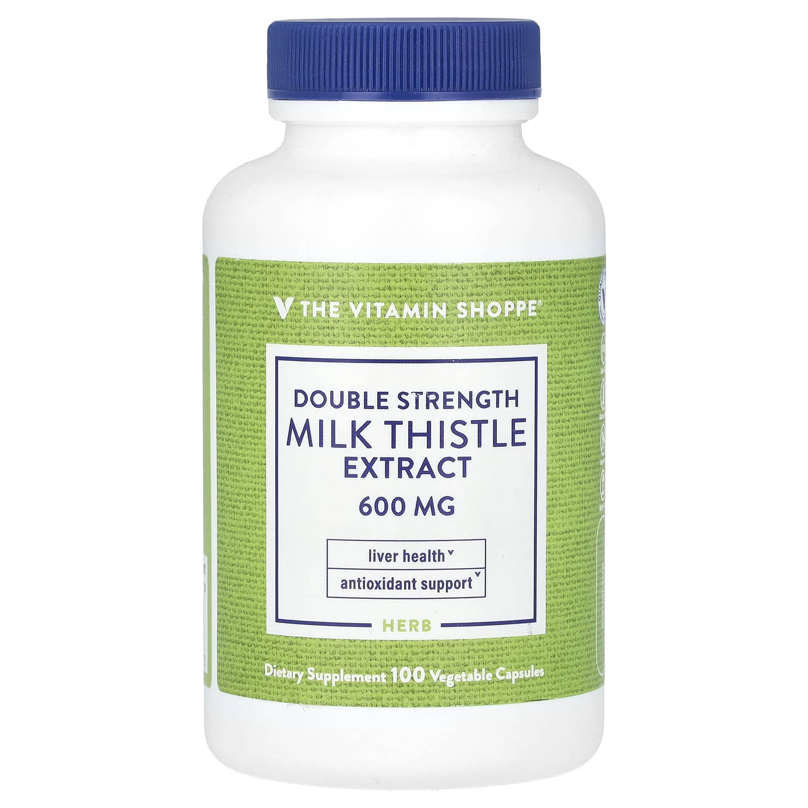 The Vitamin Shoppe, Double Strength Milk Thistle Extract, 600 mg, 100 Vegetable Capsules