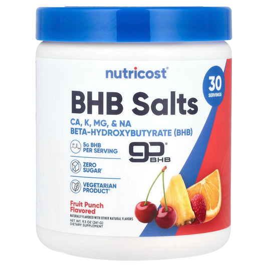 Nutricost, BHB Salts, goBHB®, Fruit Punch, 9.3 oz (261 g) - Image 1