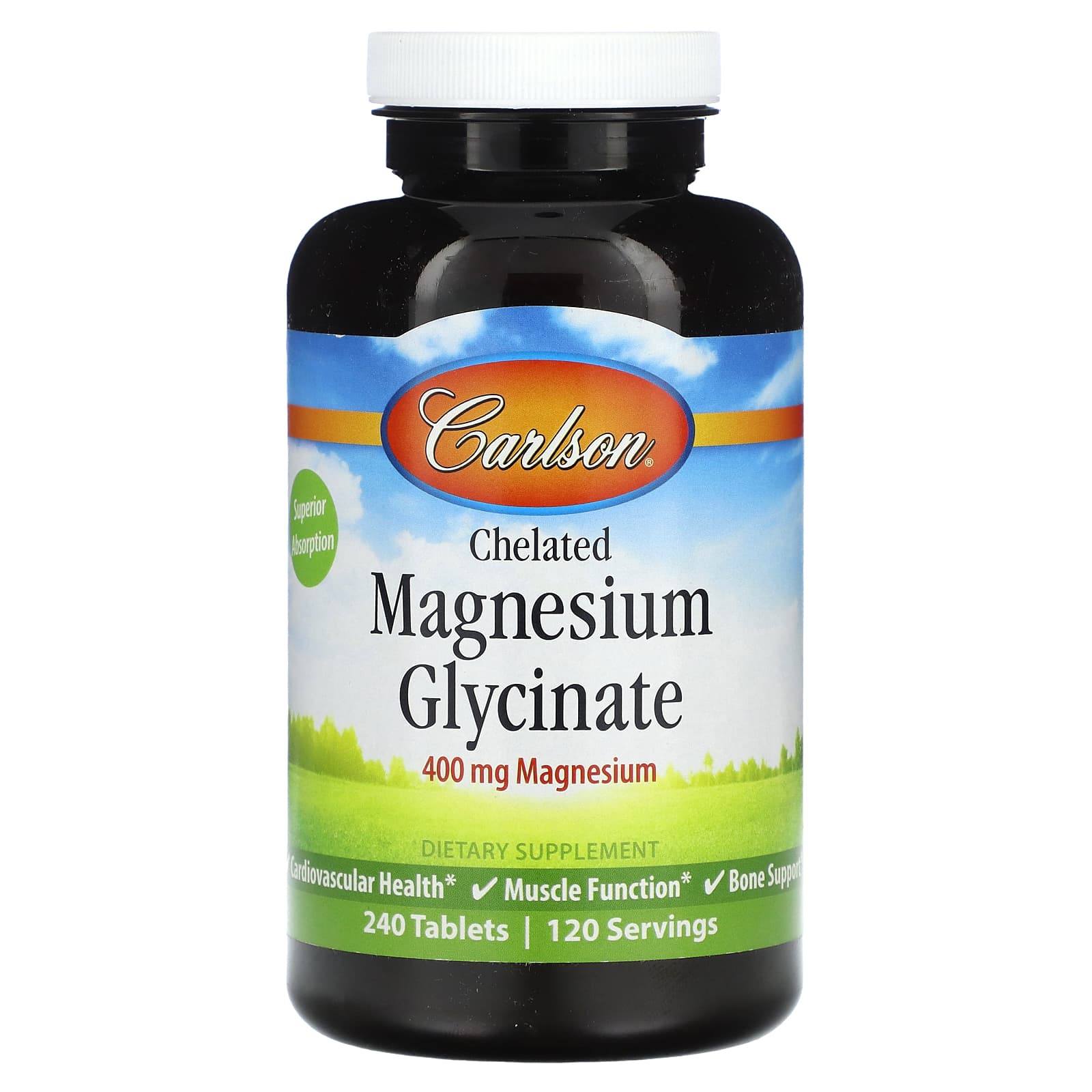 Carlson Chelated Magnesium Glycinate Supplement, 240 Tablets - Image 1