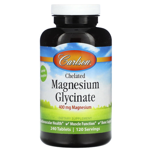 Carlson Chelated Magnesium Glycinate Supplement, 240 Tablets - Image 1