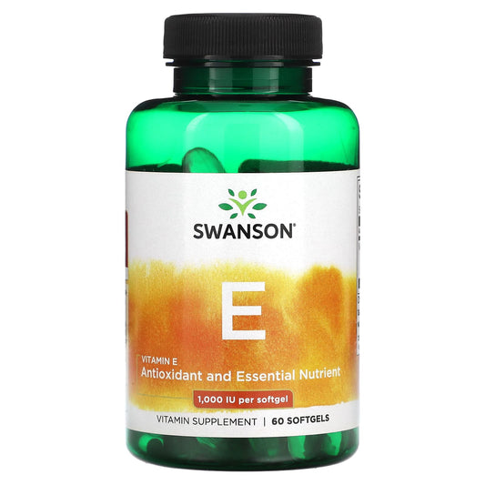 Swanson, Vitamin E, 1,000 IU, 60 Softgels - Image 1