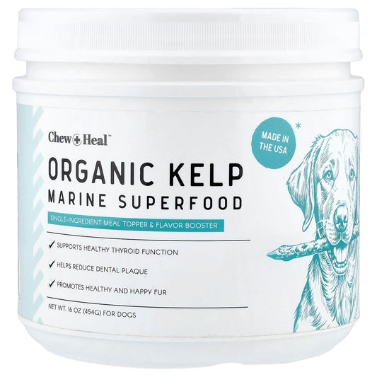 Chew + Heal Organic Kelp Marine Superfood for Dogs, 16 oz, Supports Healthy Thyroid - Image 1