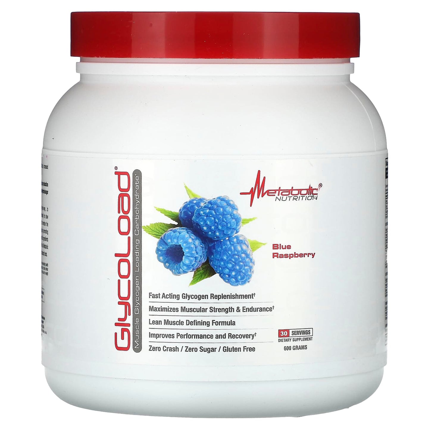 Metabolic Nutrition, GlycoLoad, Blue Raspberry, 600 g - Image 1