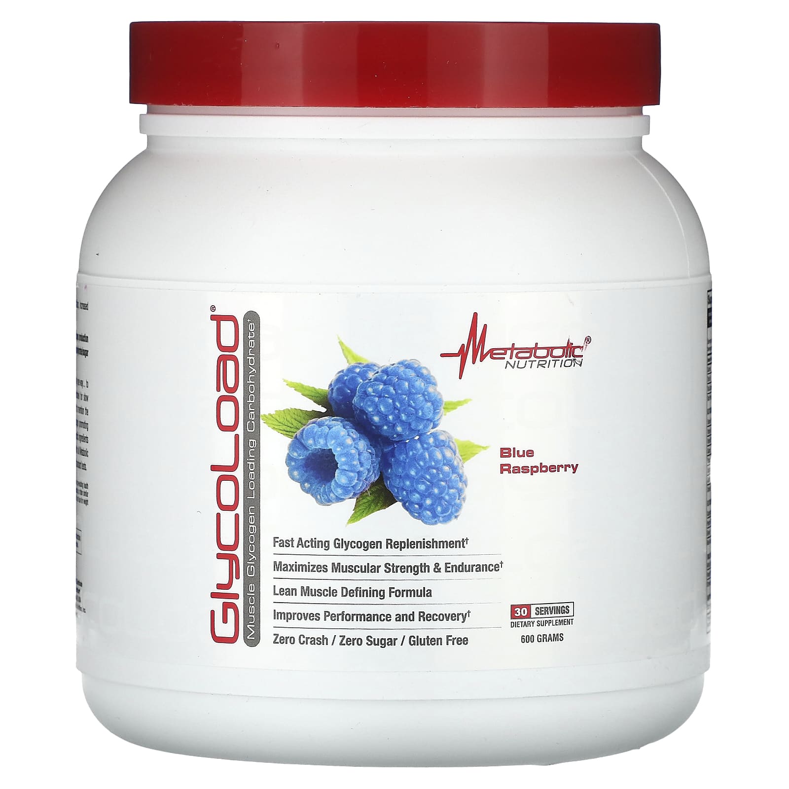 Metabolic Nutrition, GlycoLoad, Blue Raspberry, 600 g - Image 1