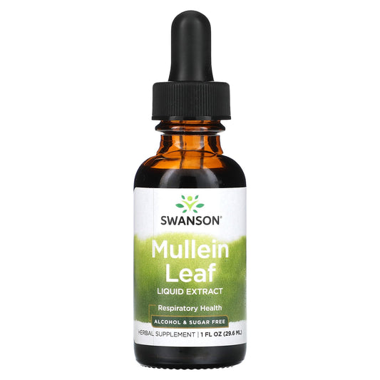 Swanson, Mullein Leaf Liquid Extract, Alcohol & Sugar Free, 1 fl oz (29.6 ml) (1,000 mg per Serving)