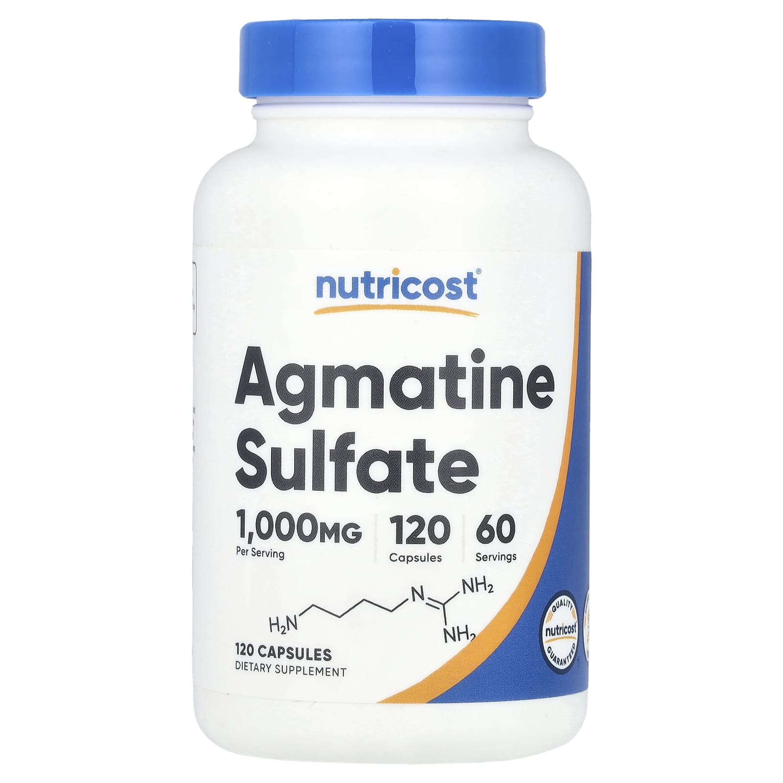 Nutricost, Agmatine Sulfate, 120 Capsules (500 mg per Capsule) - Image 1
