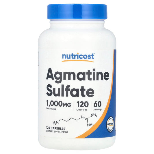 Nutricost, Agmatine Sulfate, 120 Capsules (500 mg per Capsule) - Image 1