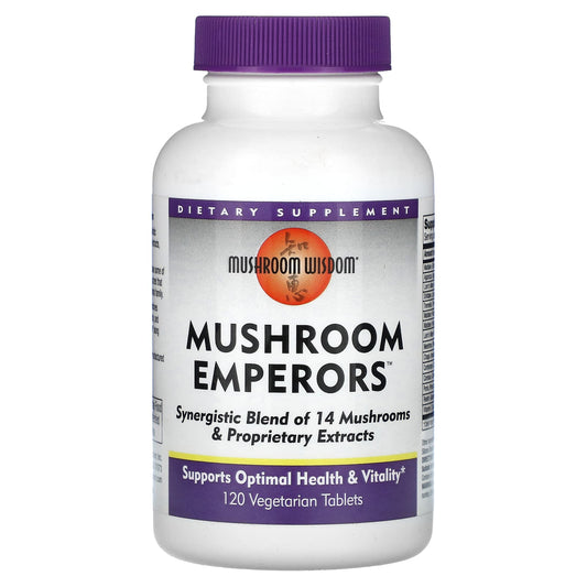 Mushroom Wisdom, Mushroom Emperors, 120 Vegetarian Tablets - Image 1