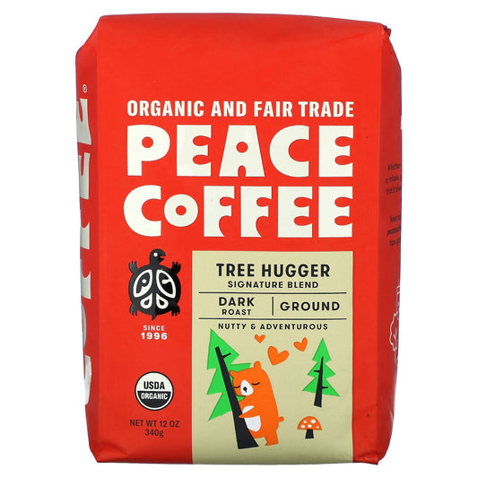 Peace Coffee, Organic Tree Hugger, Ground, Dark Roast, 12 oz (340 g) - Image 1