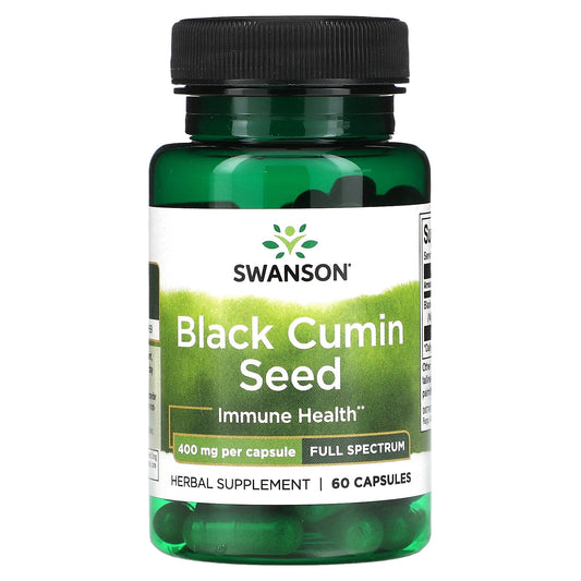 Swanson, Black Cumin Seed, Full Spectrum, 400 mg, 60 Capsules - Image 1