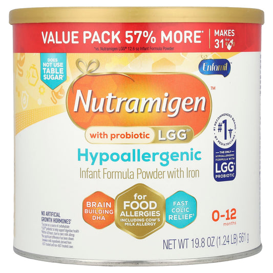 Enfamil Nutramigen with Probiotic LGG, Hypoallergenic Infant Formula, 0-12 Months, 19.8 oz - Image 1