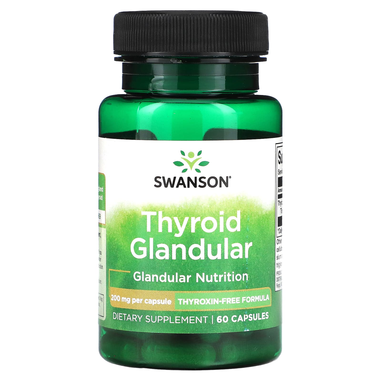 Swanson, Thyroid Glandular, 200 mg, 60 Capsules - Image 1