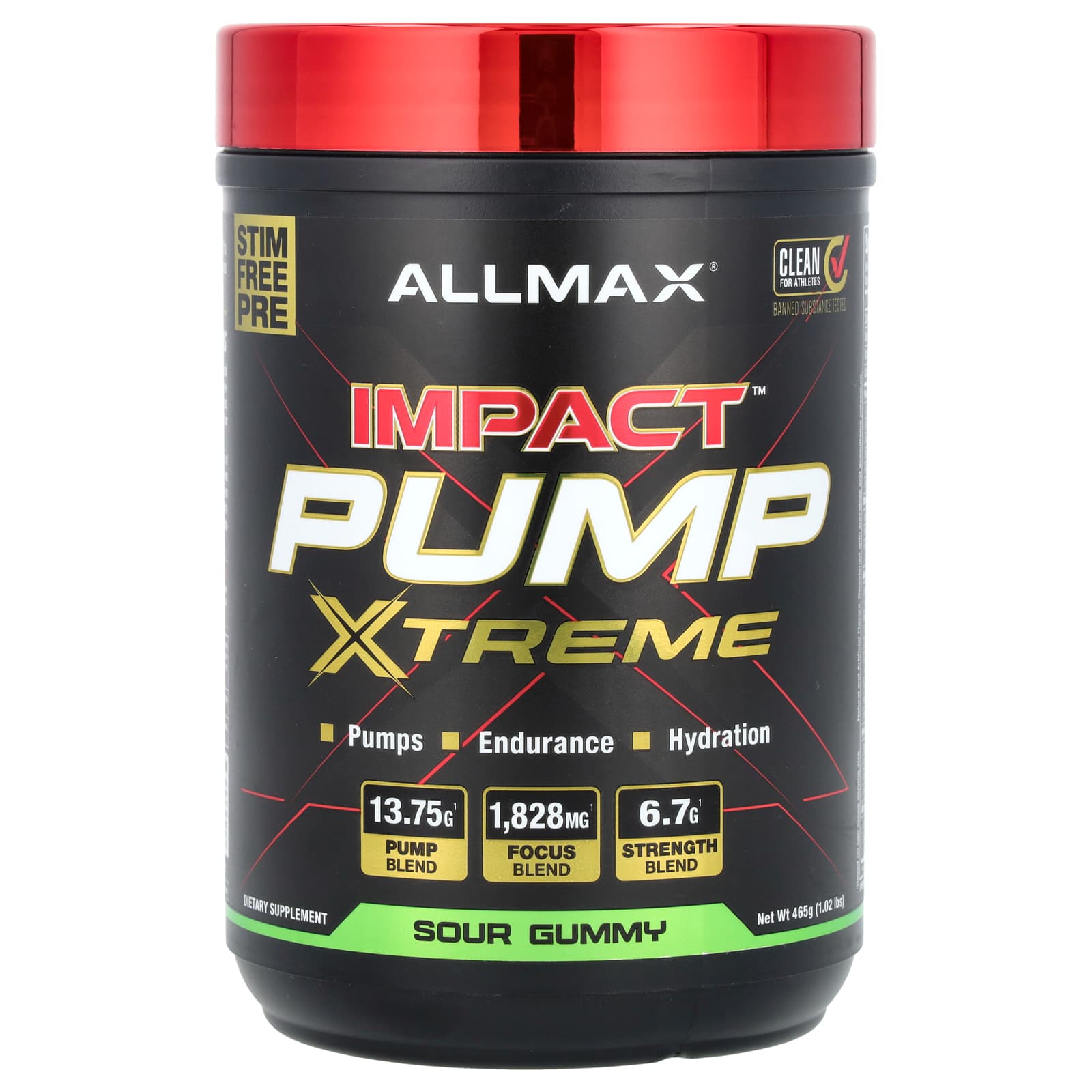 ALLMAX IMPACT PUMP XTREME Sour Gummy Pre-Workout Supplement - Image 1