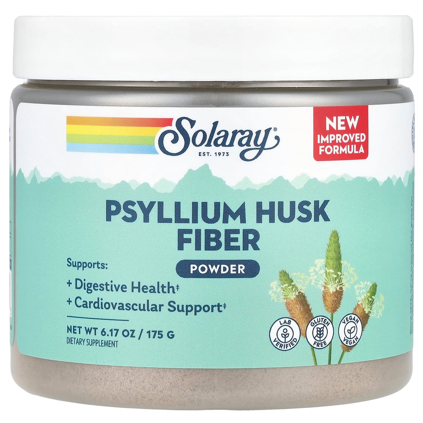 Solaray, Psyllium Husk Fiber Powder, 6.17 oz (175 g) - Image 1
