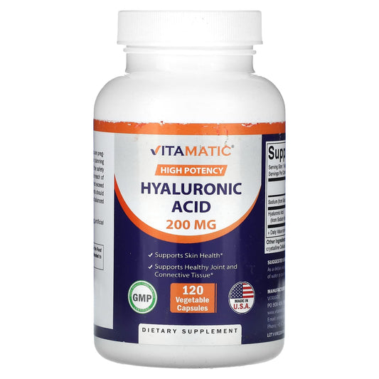 Vitamatic, High Potency, Hyaluronic Acid, 200 mg, 120 Vegetable Capsules - Image 1